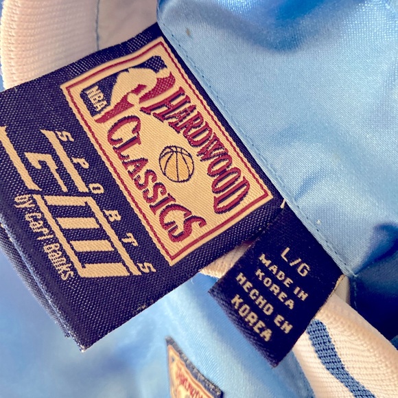 Vintage Reversible Los Angeles Lakers Jacket Size S Baby Blue Hardwood Classics - Picture 16 of 16